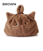 【WOVEN /ウーヴン】 エコファー ねこ フェイス 2WAY BAG 猫巾着 バッグ