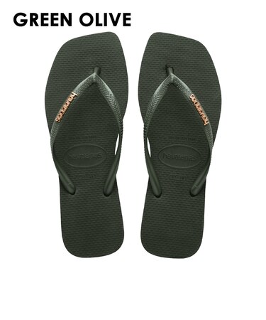 【havaianas ハワイアナス】 レディース サンダル ラバービーチサンダル 【Slim Square Logo Metallic】 スリムスクエアロゴメタリック