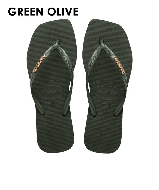【havaianas ハワイアナス】 レディース サンダル ラバービーチサンダル 【Slim Square Logo Metallic】 スリムスクエアロゴメタリック