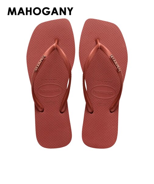 【havaianas ハワイアナス】 レディース サンダル ラバービーチサンダル 【Slim Square Logo Metallic】 スリムスクエアロゴメタリック