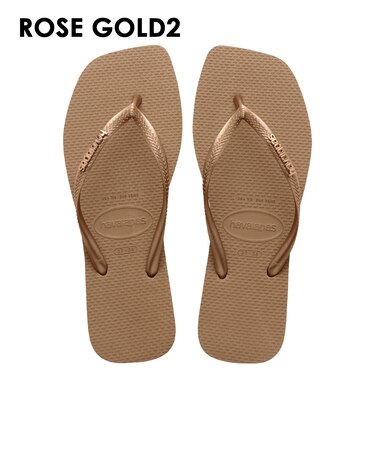 【havaianas ハワイアナス】 レディース サンダル ラバービーチサンダル 【Slim Square Logo Metallic】 スリムスクエアロゴメタリック