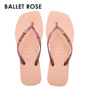 【havaianas ハワイアナス】 レディース サンダル ラバービーチサンダル 【Slim Square Logo Metallic】 スリムスクエアロゴメタリック