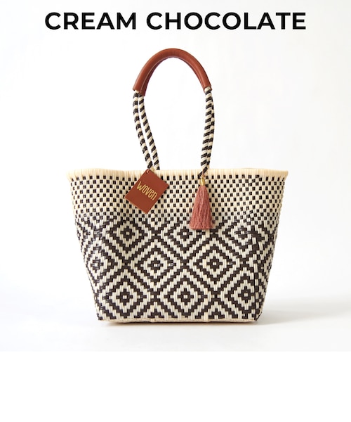 WOVEN ウーヴンエブリデイトートメルカドバッグ かごバック　ブラック WOVEN ウーヴン】Everyday Tote エブリデイトート メルカドバッグ