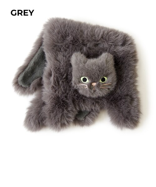WOVEN /ウーヴン】 ECO FUR NEKO FLAP COVER エコファー ねこ フェイス