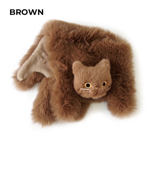 【WOVEN /ウーヴン】 ECO FUR NEKO FLAP COVER エコファー ねこ フェイス 猫フラップカバー