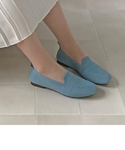 BOUQET 洗える軽量スクエアニットパンプス