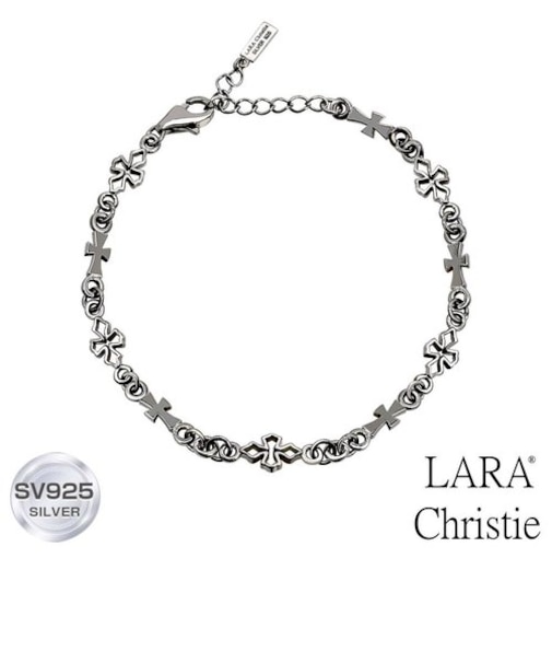 ブレスレット メンズ シルバー シルバー925 クロス シンプル おしゃれ ブランド テンプルクロス BLACK LSC ララクリスティー