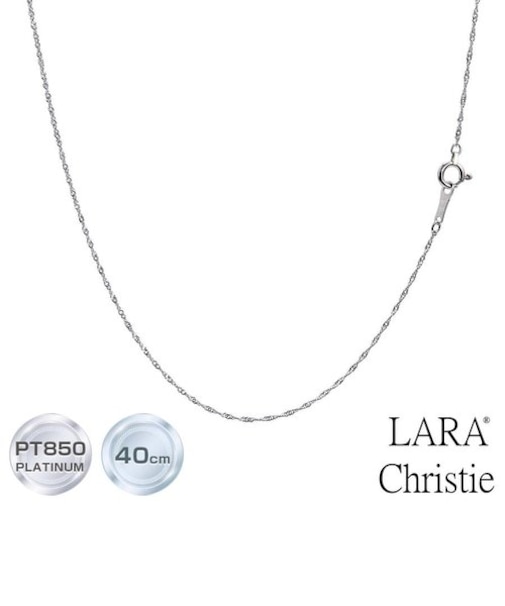 ネックレス チェーン プラチナ 40cm スクリュー チェーンのみ 幅0.8mm 約0.71g PT850 長さ40cm LCC ララクリスティー