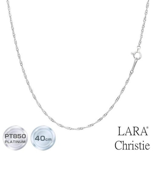 ネックレス チェーン プラチナ 40cm スクリュー チェーンのみ 幅1mm 約1.66g プラチナ pt850 長さ40cm LCC ララクリスティー