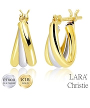 ピアス 18金 レディース メンズ フープ フープピアス 地金 プラチナ PT900 ゴールド K18 コンビピアス LPUC ララクリスティー