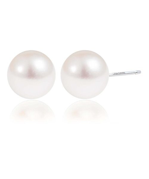 プラチナピアス 幅1mm 直径8mm 選べる素材(K18 プラチナ)】ピアス あこや真珠 7.0-8.0mm スタッド