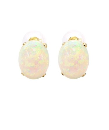【選べる素材(K18 プラチナ)】ピアス 18金 レディース 天然オパール 10月 計2.0ct プラチナ K18 PT900 ゴールド カボションカット LPUC ララクリスティー