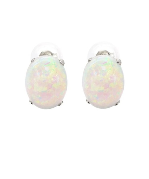 【選べる素材(K18 プラチナ)】ピアス 18金 レディース 天然オパール 10月 計2.0ct プラチナ K18 PT900 ゴールド カボションカット LPUC ララクリスティー