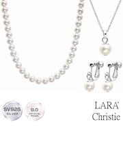 ネックレス レディース シルバー パール 8mm 3点セット 連 1粒 シルバー925 イヤリング LPUC ララクリスティー