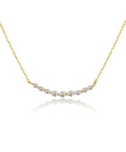 【選べる素材(K18 プラチナ)】ネックレス レディース 18金 プラチナ ダイヤモンド 計0.1ct スマイル ライン PT900 ゴールド K18 LPUC ララクリスティー