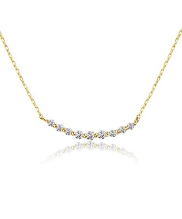 【選べる素材(K18 プラチナ)】ネックレス レディース 18金 プラチナ ダイヤモンド 計0.1ct スマイル ライン PT900 ゴールド K18 LPUC ララクリスティー
