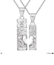 ペアネックレス ハワイアンジュエリー カップル ディズニー レディース シルバー シルバー925 Disney プルメリア 「ミッキー」