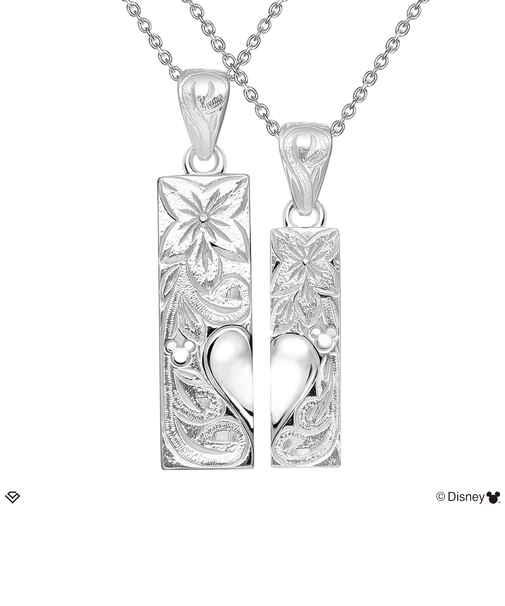 ペアネックレス ハワイアンジュエリー カップル ディズニー レディース シルバー シルバー925 Disney プルメリア 「ミッキー」