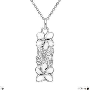 ネックレス ハワイアンジュエリー ディズニー レディース シルバー シルバー925 Disney 角プレート プルメリア 「ミッキー」