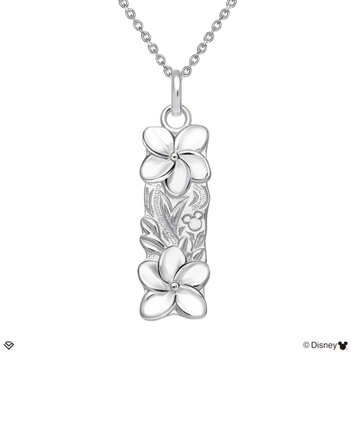 ネックレス ハワイアンジュエリー ディズニー レディース シルバー シルバー925 Disney 角プレート プルメリア 「ミッキー」