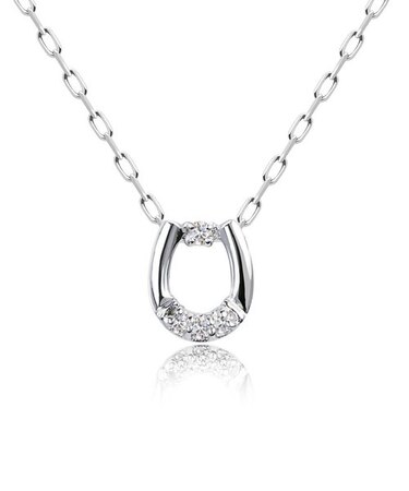 【選べる素材(K18 プラチナ)】ネックレス レディース 18金 プラチナ ダイヤモンド PT900 ゴールド K18 馬蹄 シンプル LPUC ララクリスティー