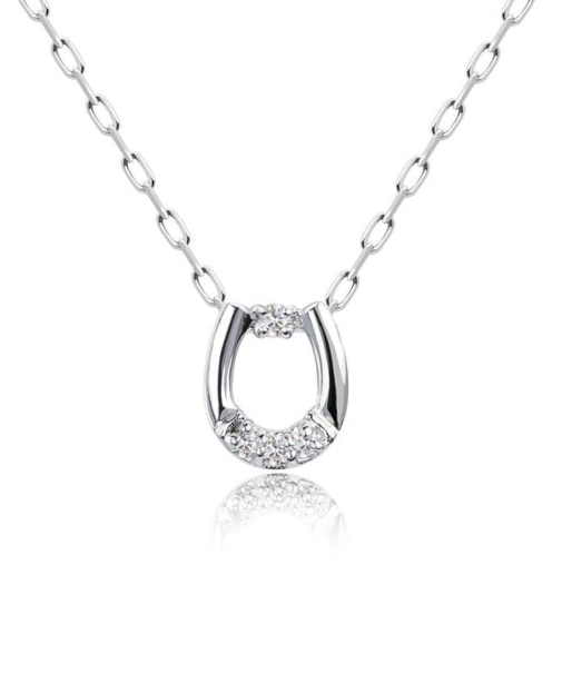 【選べる素材(K18 プラチナ)】ネックレス レディース 18金 プラチナ ダイヤモンド PT900 ゴールド K18 馬蹄 シンプル LPUC ララクリスティー