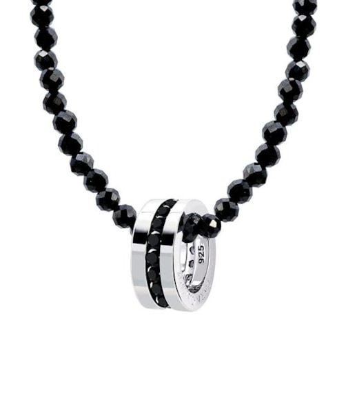 ネックレス メンズ シルバー シルバー925 ブラックスピネル エタニティ BSモデル BLACK Label LSC ララクリスティー