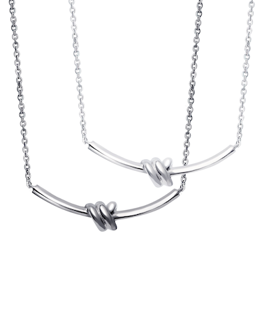 ペアネックレス  ネックレス ペア 記念日 誕生日プレゼント カップル シルバー925 結び目 デザイン レディース メンズ