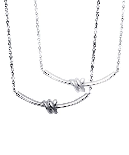 ペアネックレス  ネックレス ペア 記念日 誕生日プレゼント カップル シルバー925 結び目 デザイン レディース メンズ