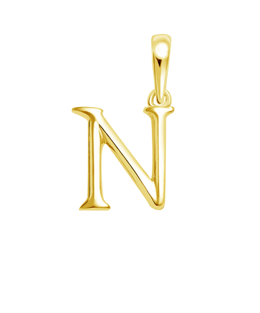 ネックレス ペンダントトップ K18 ゴールド イニシャル アルファベット チャーム お守りジュエリー 重ね付け N