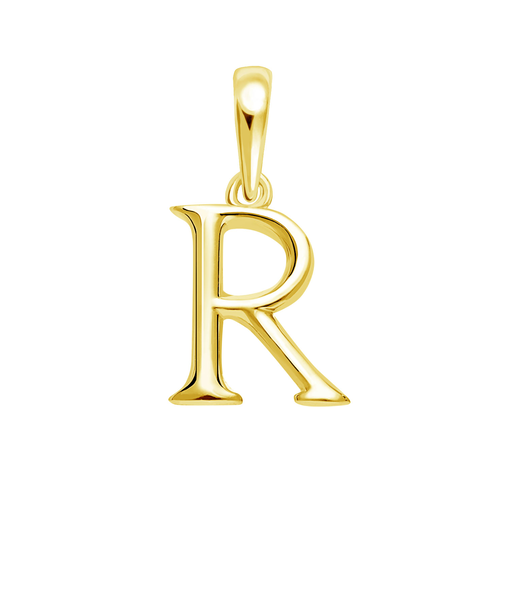 ネックレス ペンダントトップ K18 ゴールド イニシャル アルファベット チャーム お守りジュエリー 重ね付け R