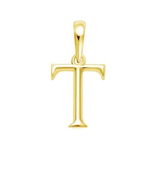 ネックレス ペンダントトップ K18 ゴールド イニシャル アルファベット チャーム お守りジュエリー 重ね付け T