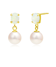 ピアス レディース あこや真珠 アコヤ真珠 パール 4.5〜5.0mm 2珠 オパール PT900 プラチナ K18 18金 ゴールド 誕生日 プレゼント