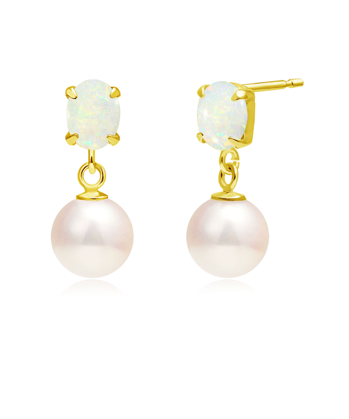 ピアス レディース あこや真珠 アコヤ真珠 パール 4.5〜5.0mm 2珠 オパール PT900 プラチナ K18 18金 ゴールド 誕生日 プレゼント