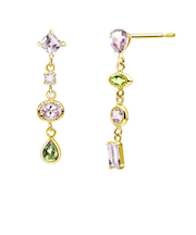 ピアス レディース マルチカラー PT900 プラチナ K18 ゴールド