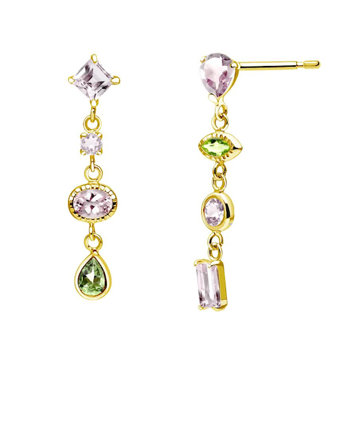 ピアス レディース マルチカラー PT900 プラチナ K18 ゴールド