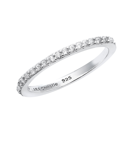 ピンキーリング レディース シルバー925 シルバー ハーフエタニティ ジルコニア