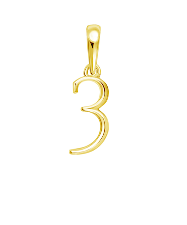 ネックレス ペンダントトップ k18 ゴールド ナンバー チャーム 18金 お守りジュエリー 重ね付け 華奢 数字 3