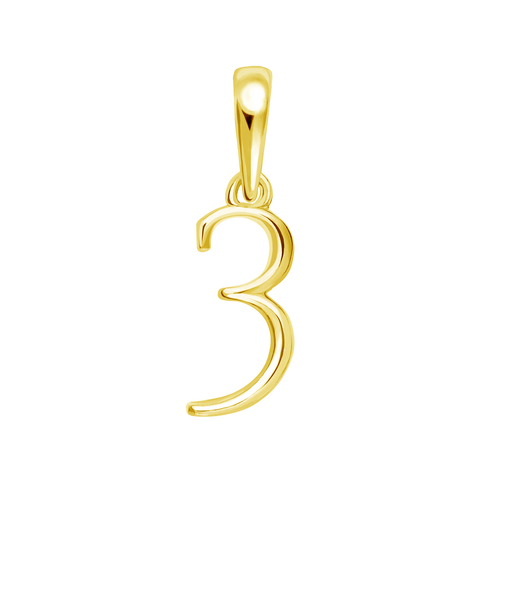 ネックレス ペンダントトップ k18 ゴールド ナンバー チャーム 18金 お守りジュエリー 重ね付け 華奢 数字 3