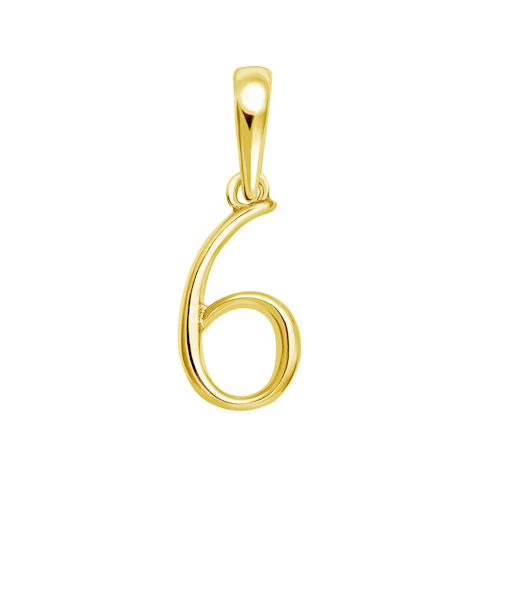 ネックレス ペンダントトップ k18 ゴールド ナンバー チャーム 18金 お守りジュエリー 重ね付け 華奢 数字 6