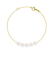 ブレスレット レディース アコヤ真珠 パール 5~5.5mm 5珠 選べる PT850 プラチナ K18 18金 ゴールド