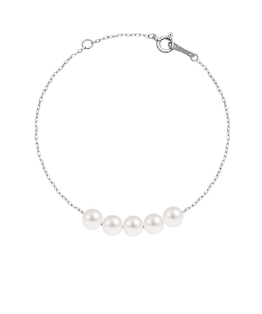ブレスレット レディース アコヤ真珠 パール 5~5.5mm 5珠 選べる PT850 プラチナ K18 18金 ゴールド