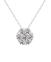 フラワー ダイヤモンド ネックレス 0.5ct PT900 プラチナ K18 18金