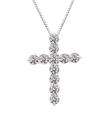 クロス ダイヤモンド ネックレス 1.0ct PT900 プラチナ  K18 18金 ゴールド