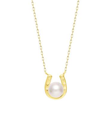 ネックレス レディース あこや真珠 パール 5.0～6.0mm PT900 K18 馬蹄 U字 ララクリスティー