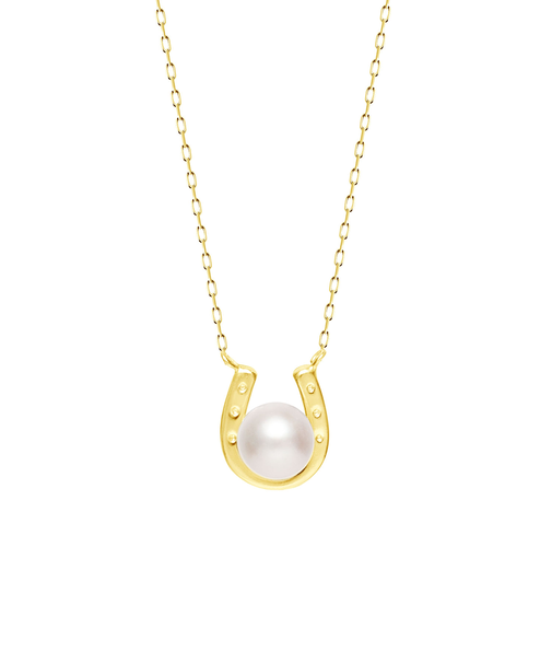 ネックレス レディース あこや真珠 パール 5.0～6.0mm PT900 K18 馬蹄 U字 ララクリスティー