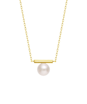 ネックレス レディース あこや真珠 パール 5.0～6.0mm PT900 K18 バー デザイン ララクリスティー