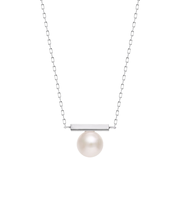 ネックレス レディース あこや真珠 パール 5.0～6.0mm PT900 K18 バー デザイン ララクリスティー