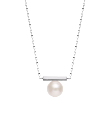 ネックレス レディース あこや真珠 パール 5.0～6.0mm PT900 K18 バー デザイン ララクリスティー
