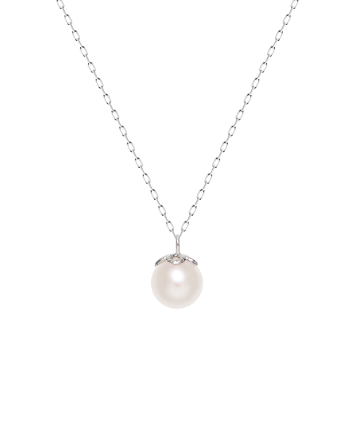 ネックレス レディース あこや真珠 パール 5.0~6.0mm PT900 K18 フラワー デザイン ララクリスティー